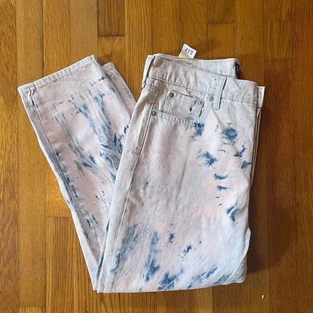 GAP | cheeky straight high rise light pink tie-dye jeans 12/31 NWT
